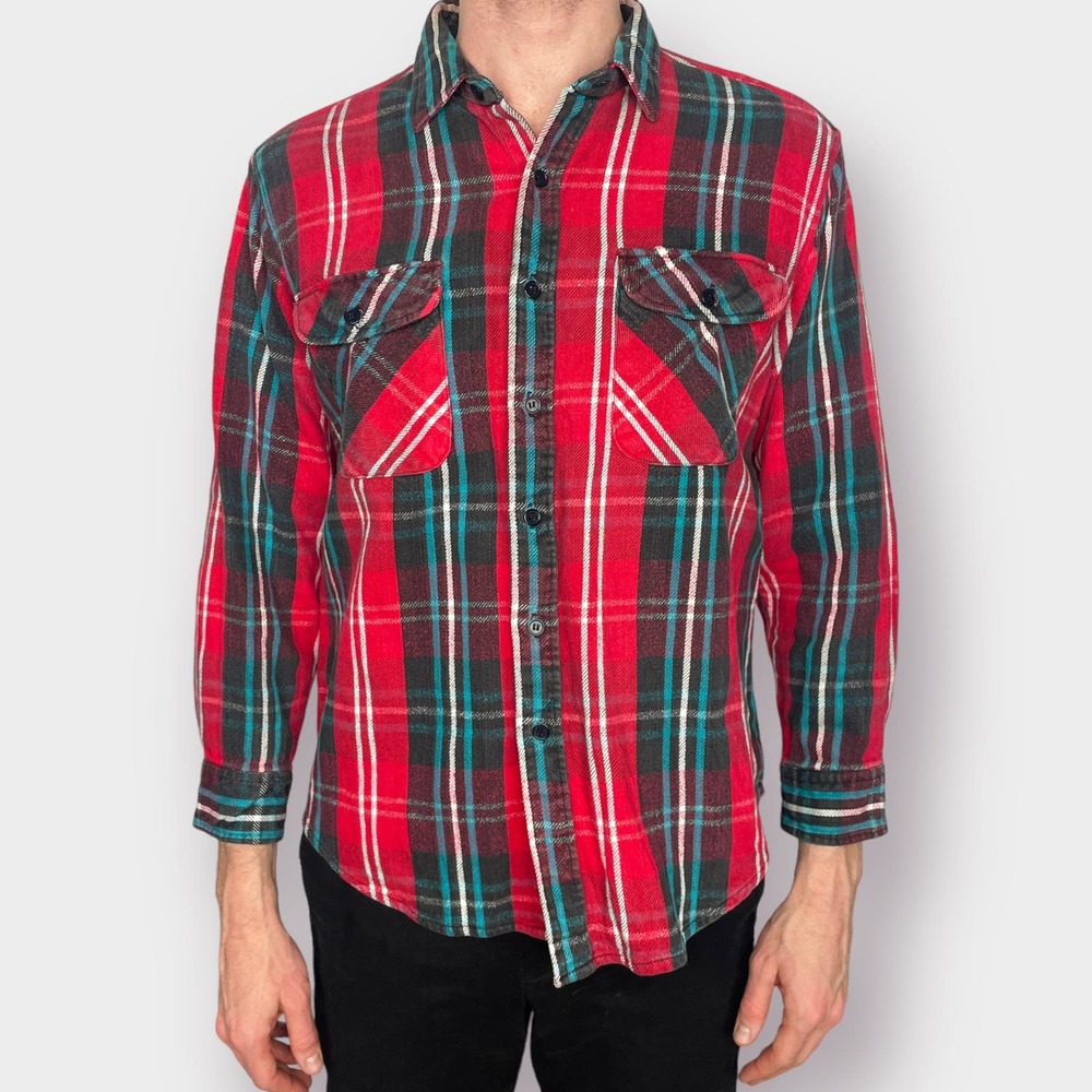80s‎ Thick Red Plaid Flannel